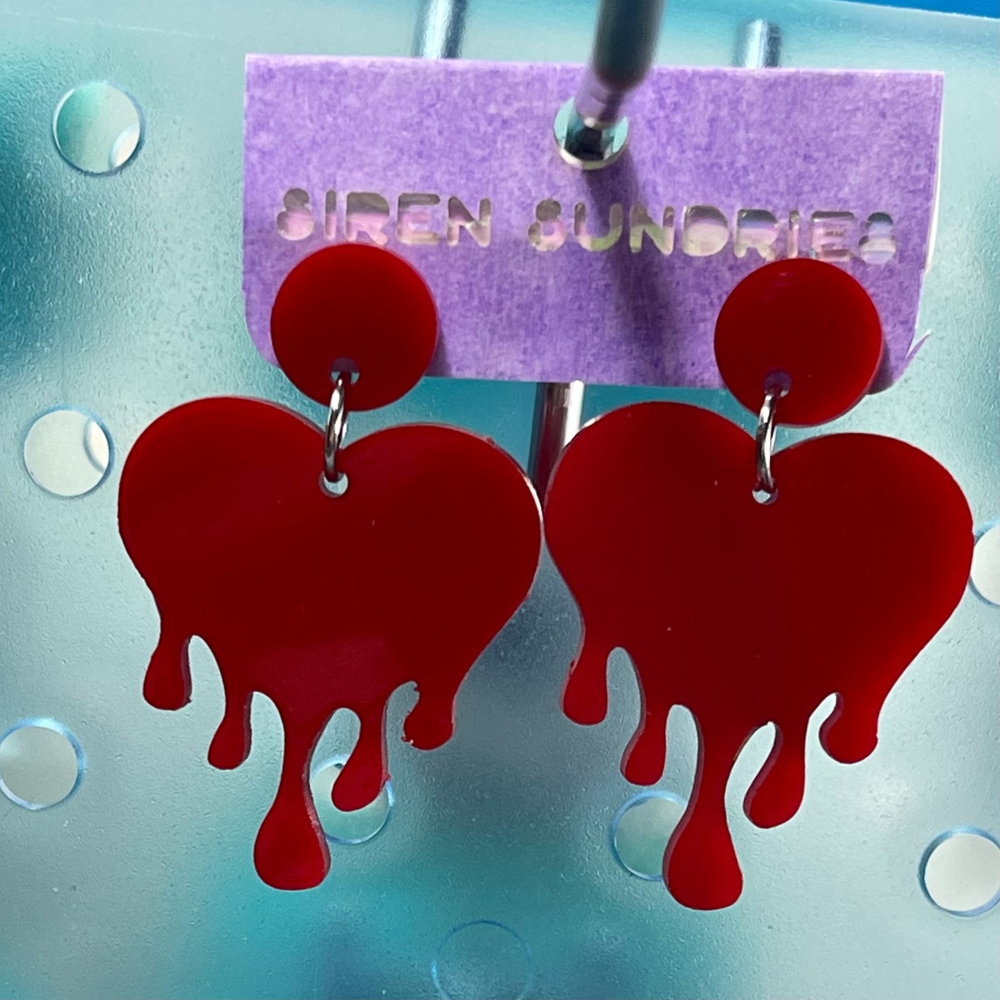 DRIPPING HEART DANGLE EARRINGS