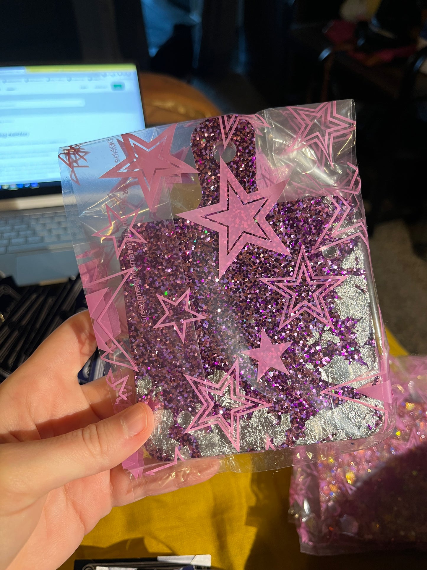 Silver Leafed Purple Glitter Resin Tray