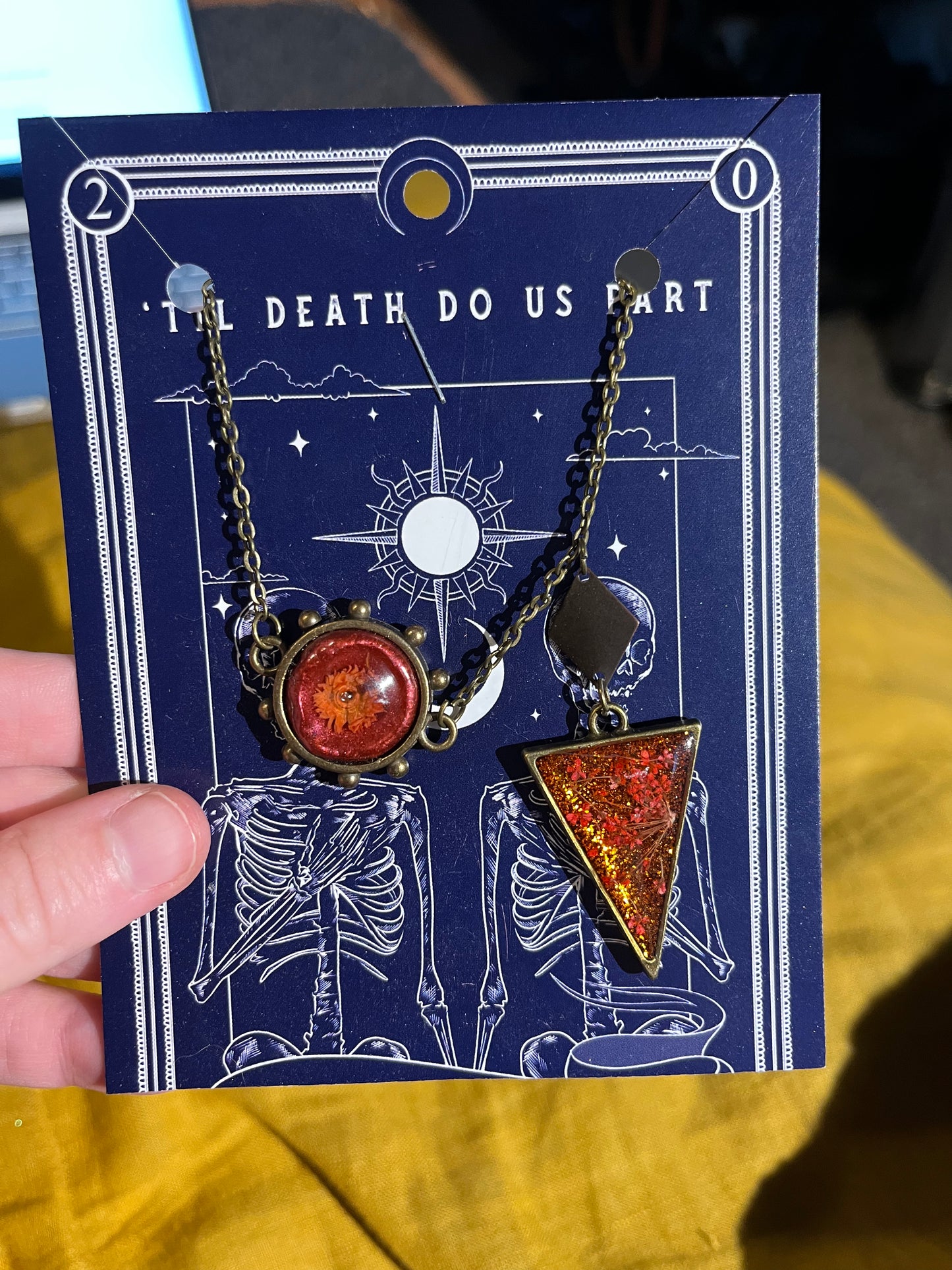 Orange and Red Resin Necklace
