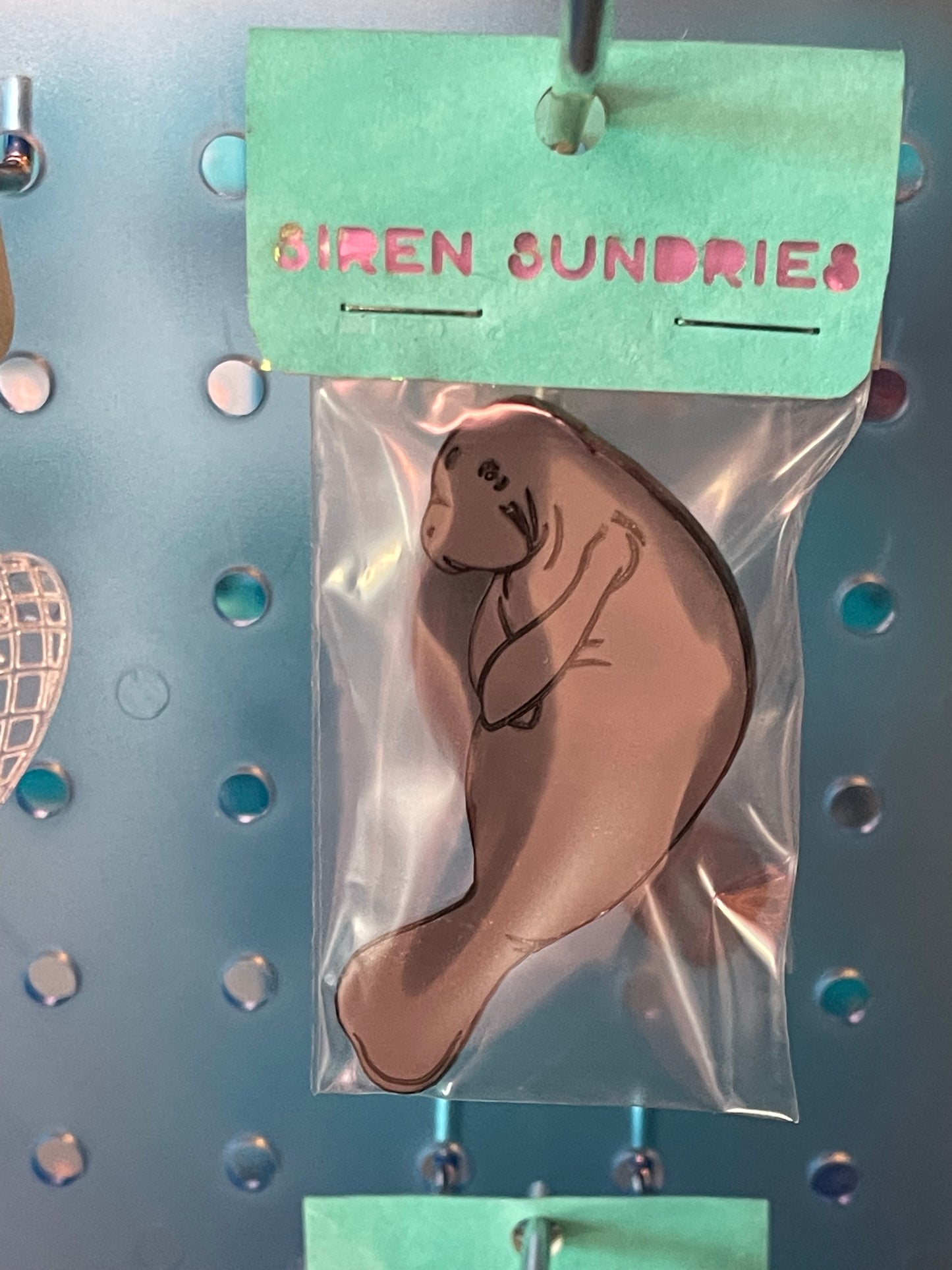MANATEE GRAY ACRYLIC PIN