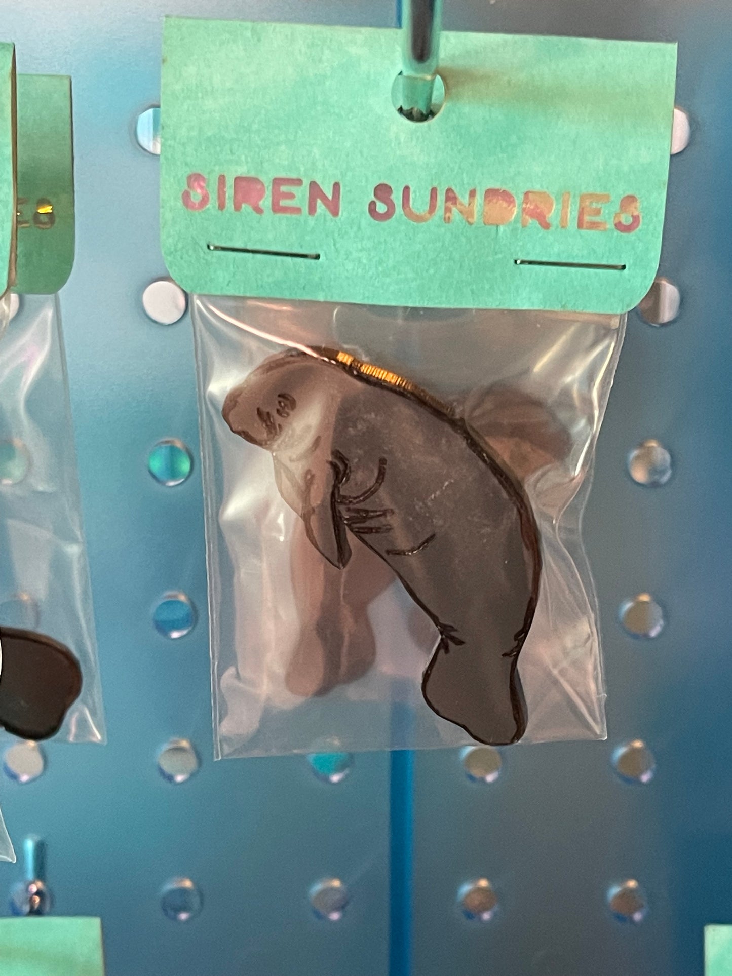 MANATEE GRAY ACRYLIC PIN