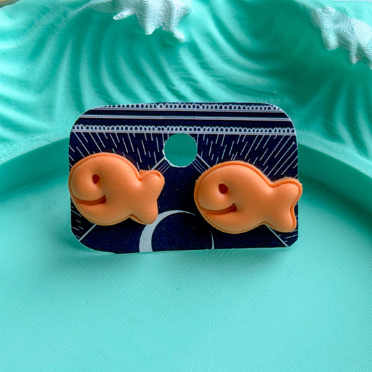 Fish Cracker Stud Earrings
