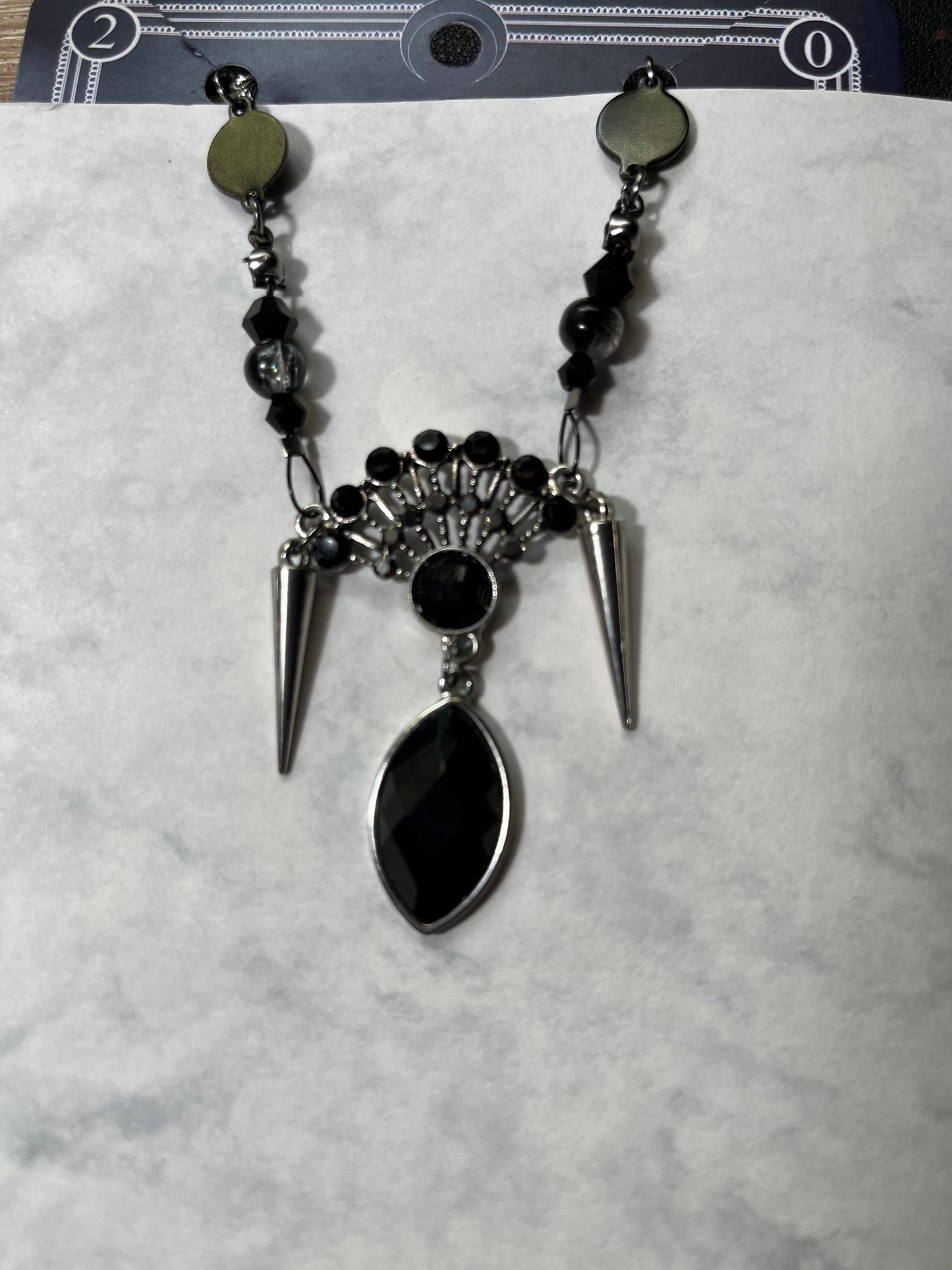 Black Spike Goth Pendant Necklace