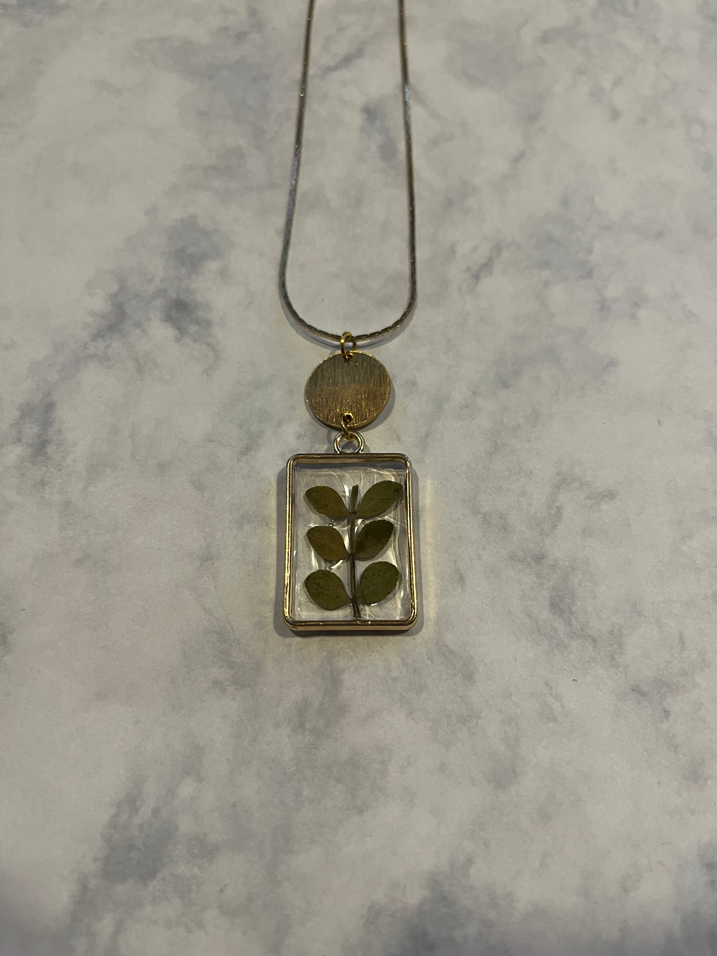 Resin Plant Frame Necklaces