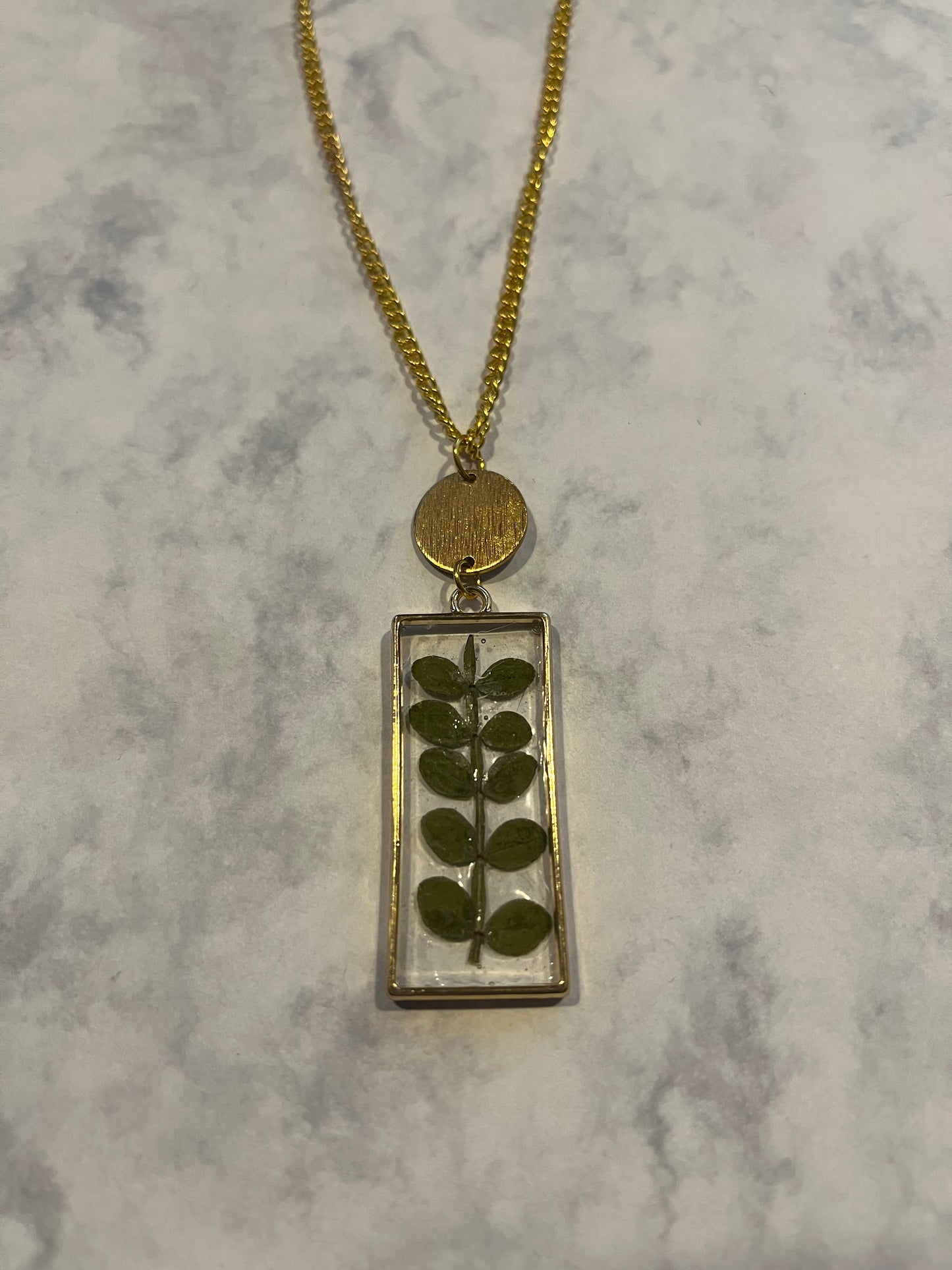 Resin Plant Frame Necklaces