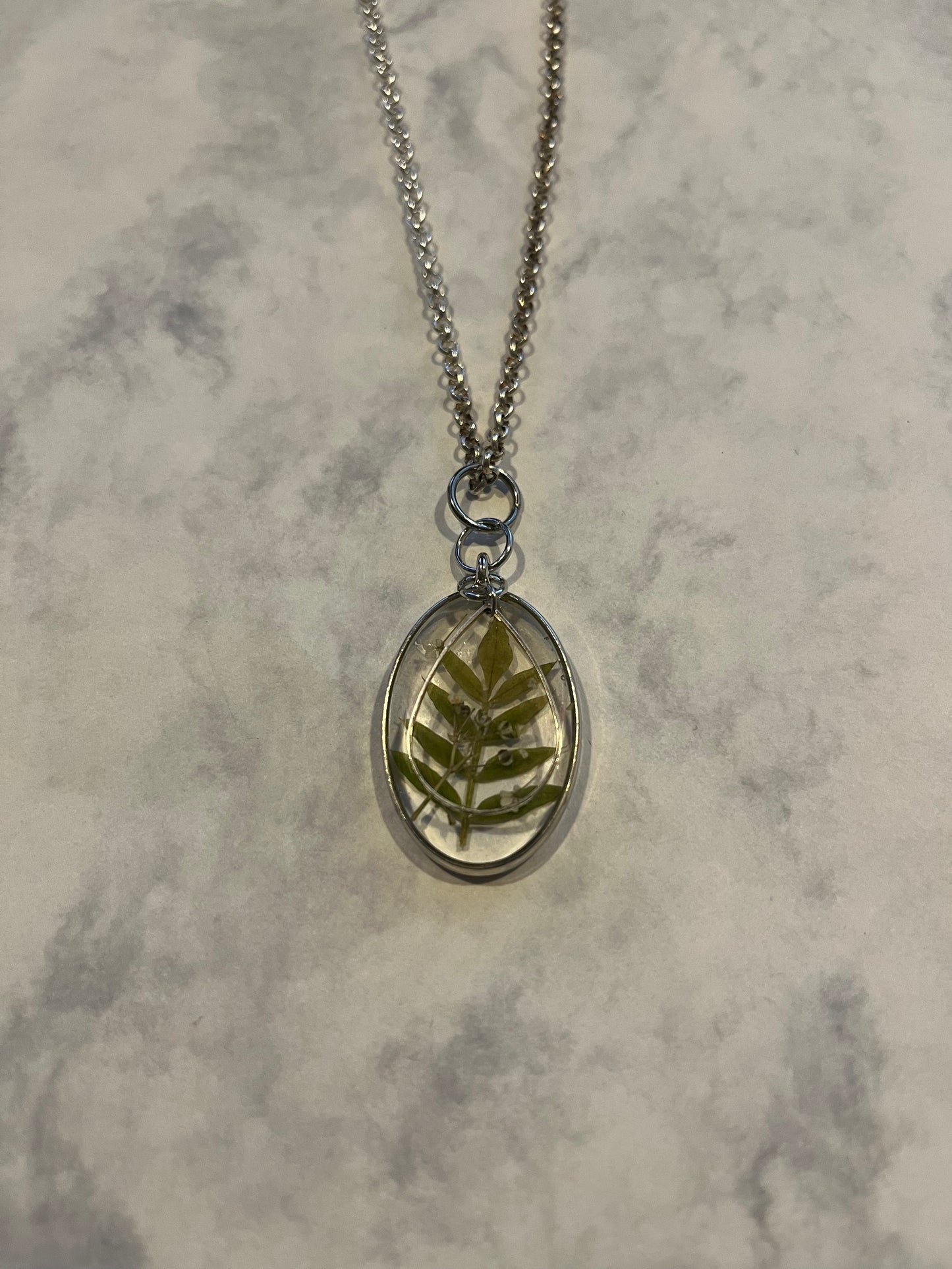 Resin Plant Frame Necklaces