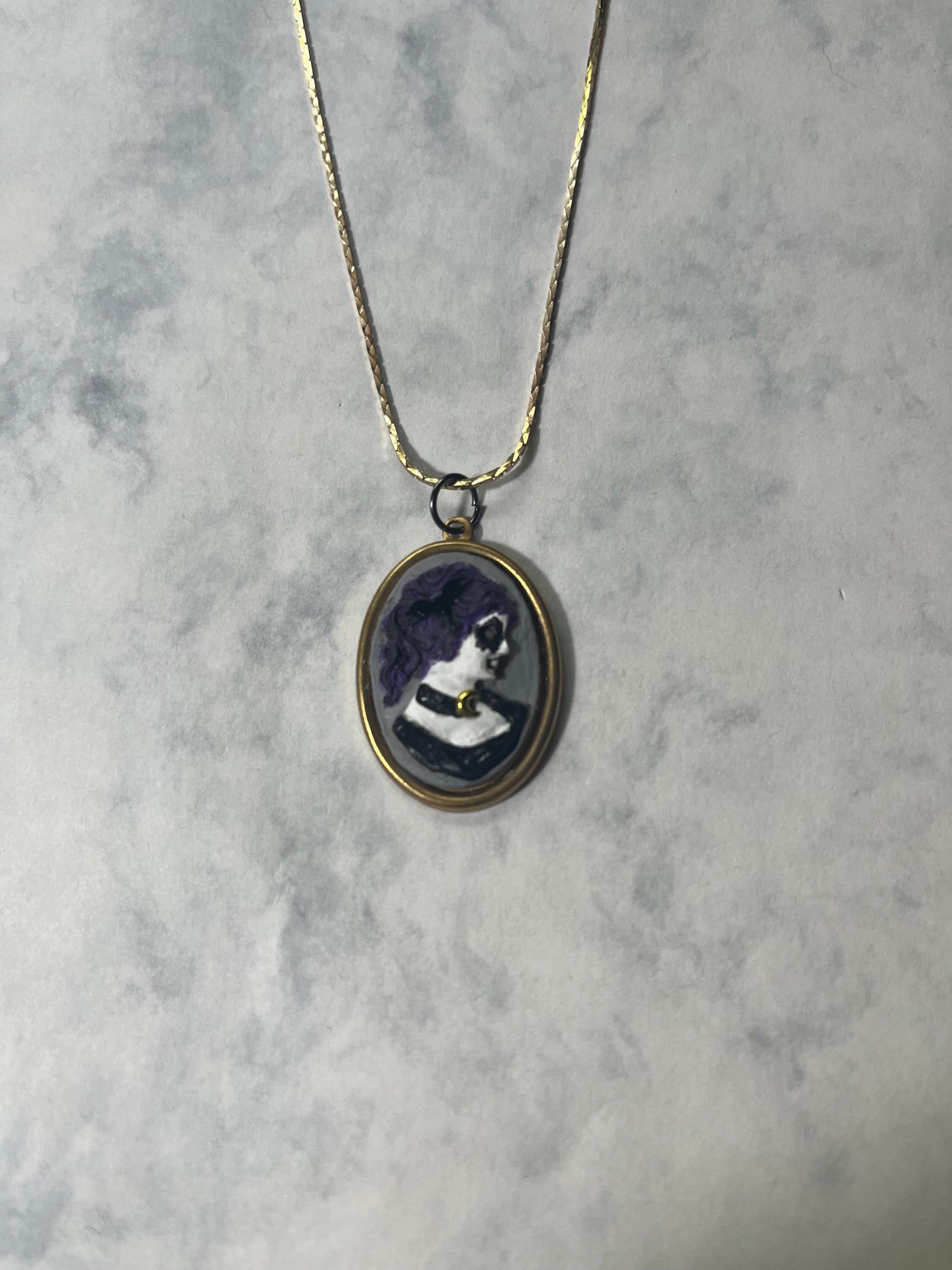 Hand Painted Cameo Slider Necklaces