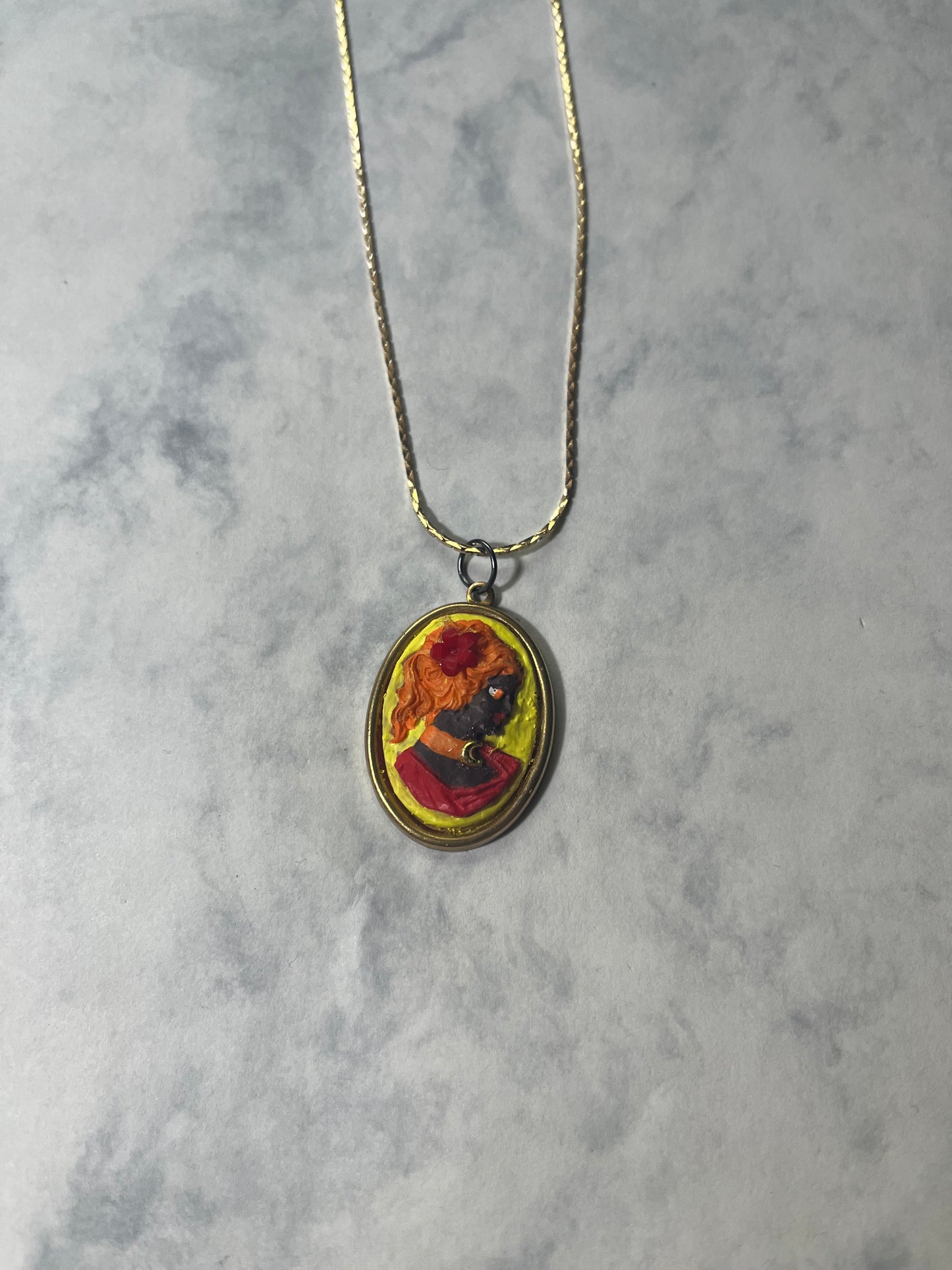 Hand Painted Cameo Slider Necklaces