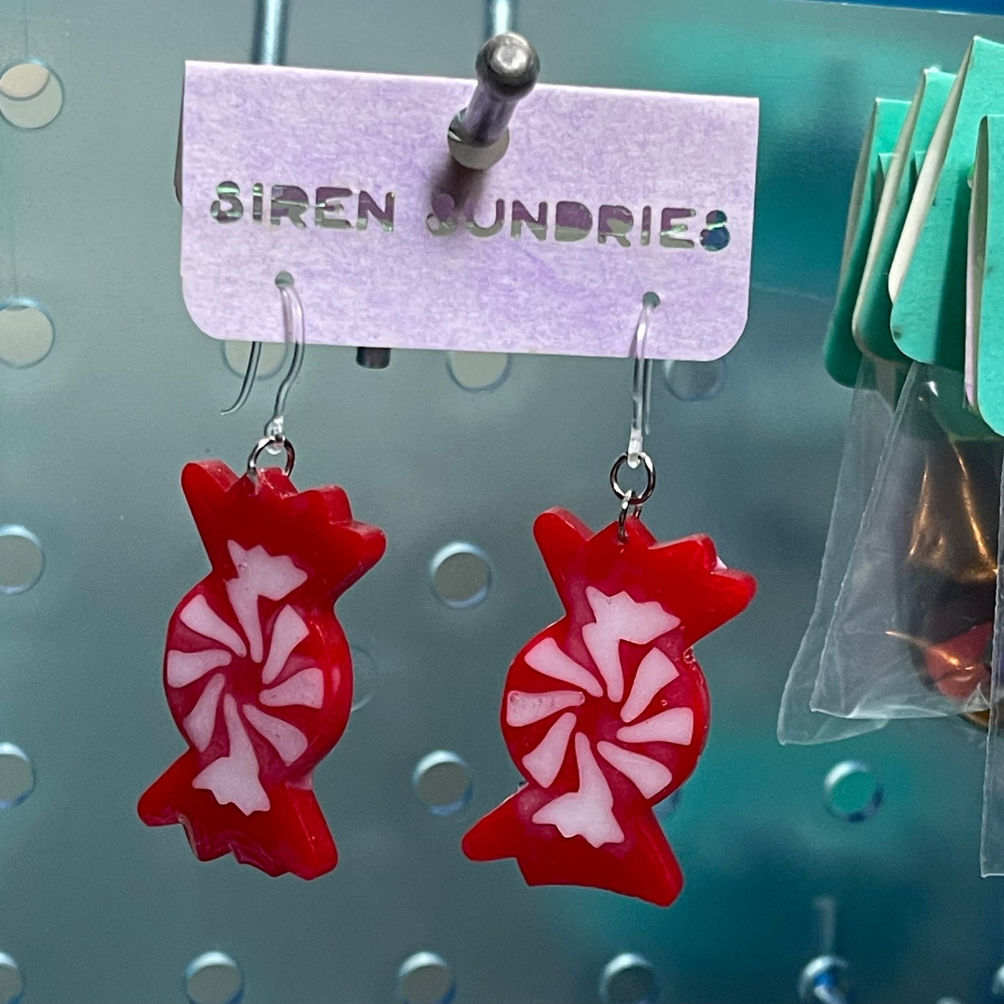 PEPPERMINT DANGLE EARRINGS