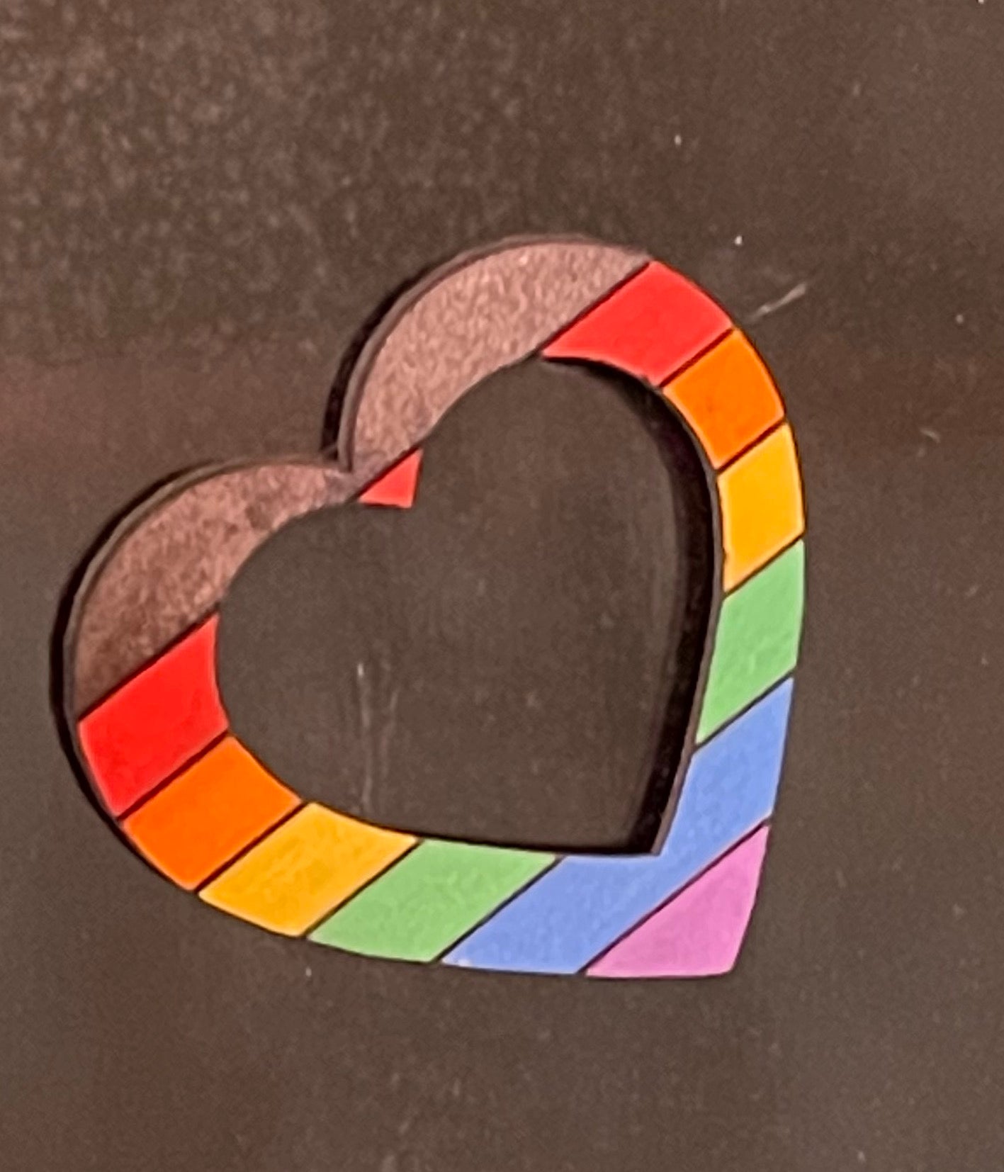 Pride Heart Cutout Maple Frame Magnet