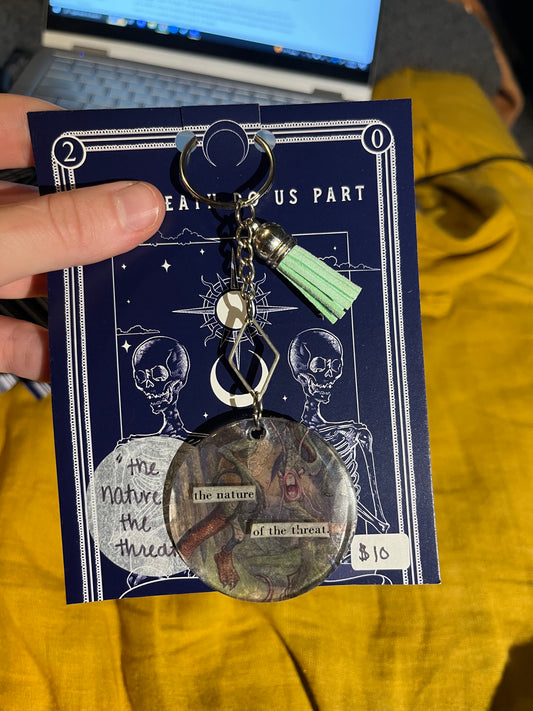 The Nature of the Threat Resin Collage Keychain