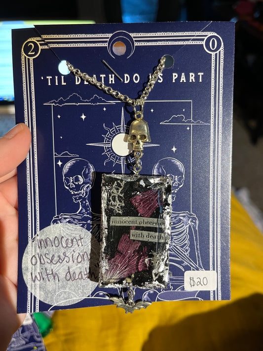 Goth GF Pendant Resin Collage Necklace