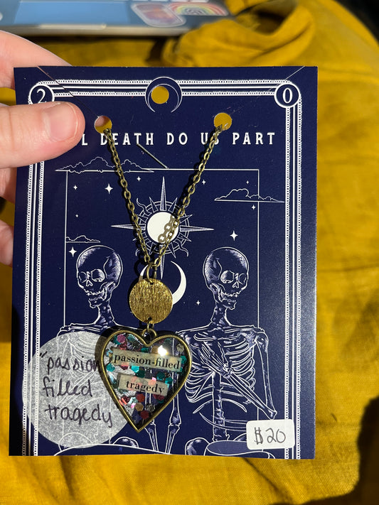 Passion-filled Tragedy Resin Collage Necklace